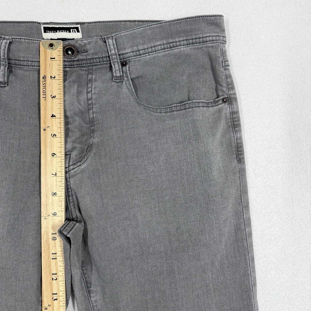 Travis Mathew Jeans 34x30 Grey Straight Denim Stretch Performance Lightweight - Picture 14 of 16
